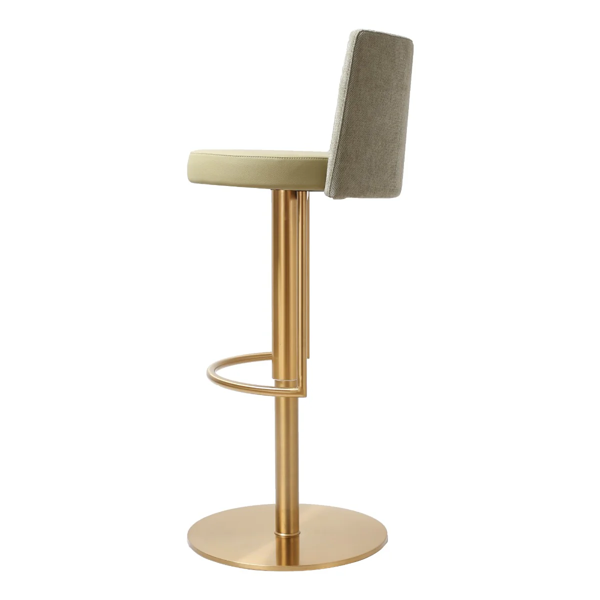 Vogue Barstool – Gold with Pistachio Upholstery and Gas-Lift Adjustment - Image 7