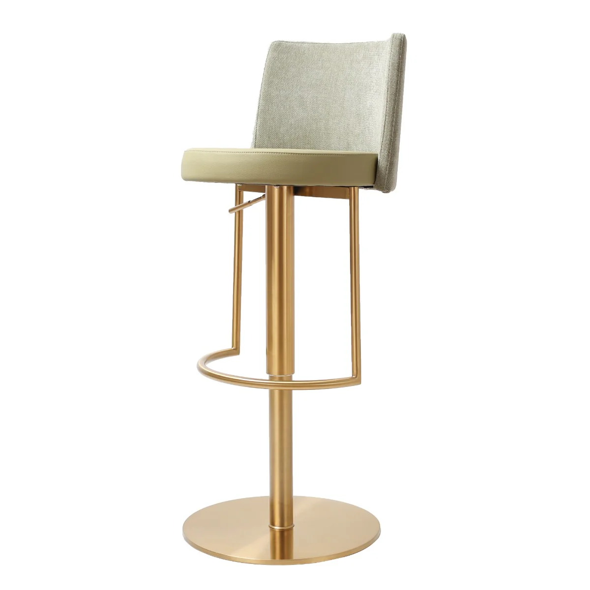 Vogue Barstool – Gold with Pistachio Upholstery and Gas-Lift Adjustment - Image 8