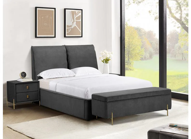 Waterford Green Fabric Blanket Box – Upholstered Fabric Bedroom Storage With Lid - Image 3