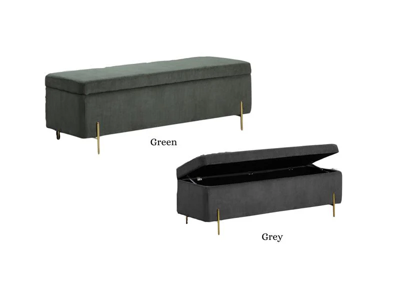Waterford Green Fabric Blanket Box – Upholstered Fabric Bedroom Storage With Lid - Image 2