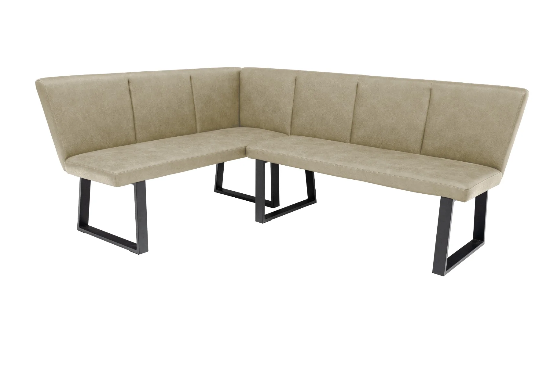 Westin Corner Bench – Stone Faux Leather with Interchangeable Design