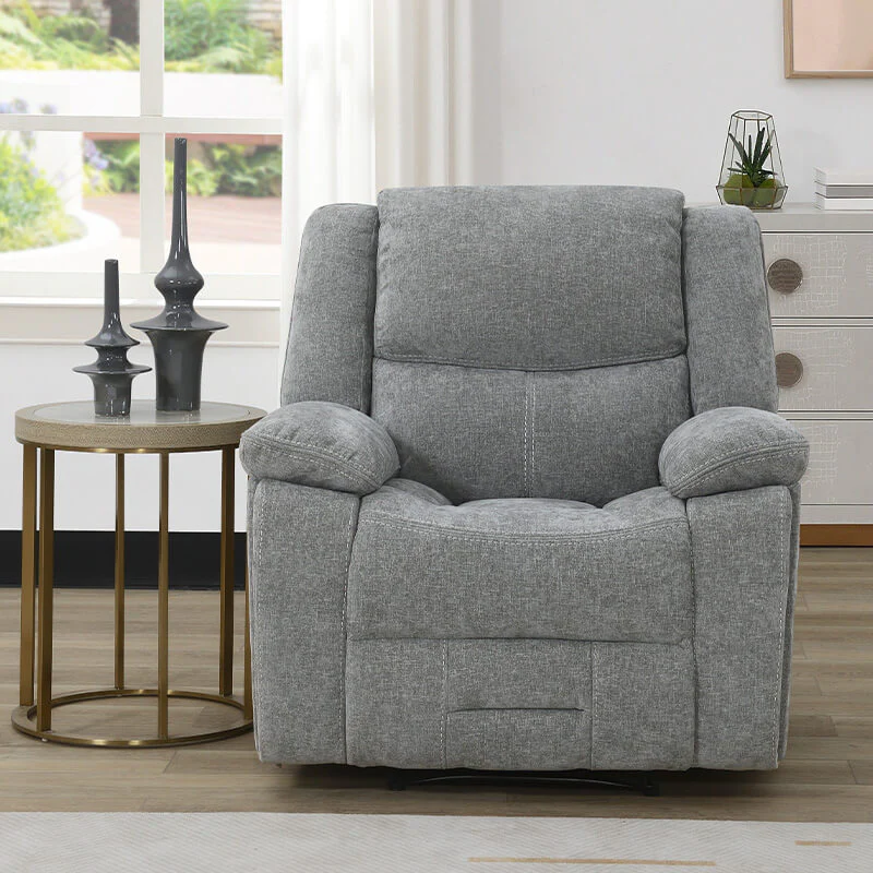 Weston 1 Seater Manual Recliner – Grey with Pocket Sprung Cushions