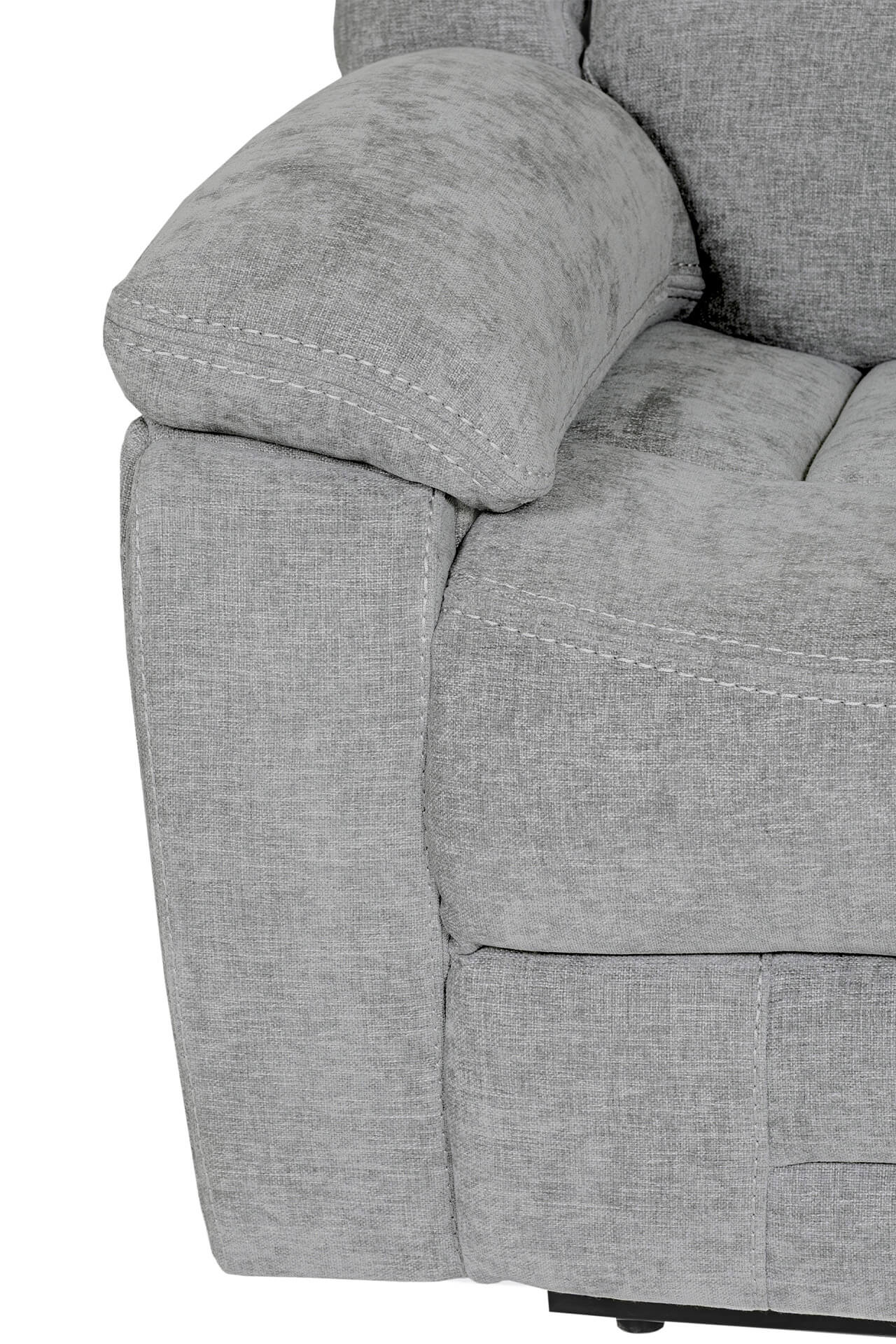 Weston 2 Seater Manual Recliner – Grey with Pocket Sprung Cushions - Image 5