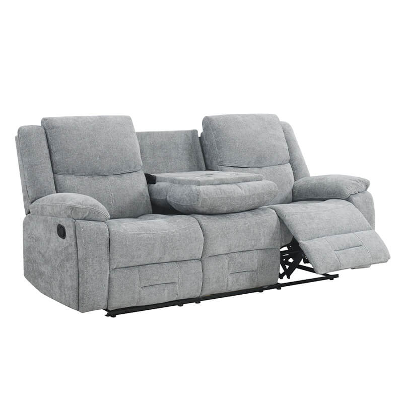 Weston 3 Seater Manual Recliner – Grey with Wireless Charging Tray - Image 8