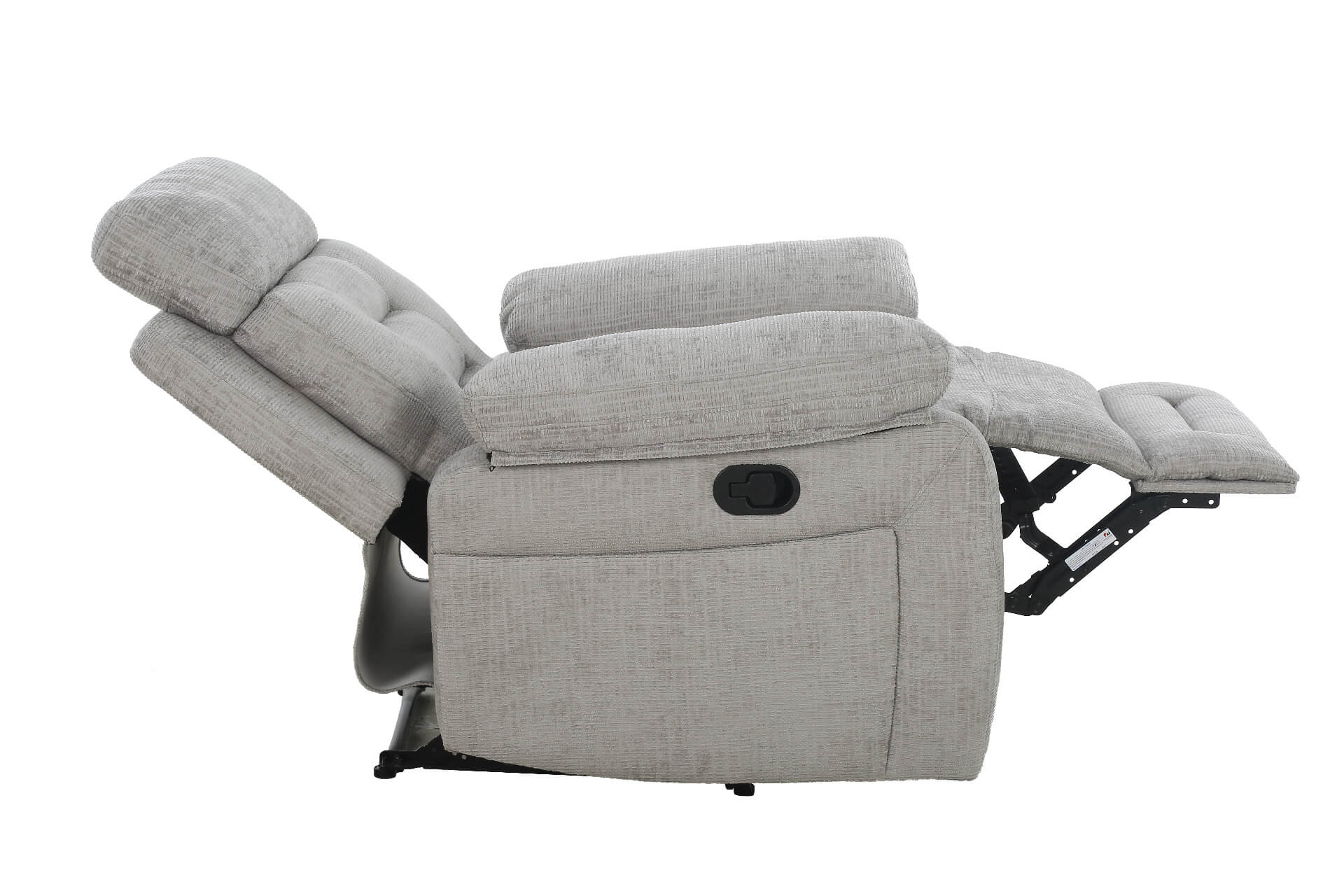 Wilbur 1 Seater Manual Recliner – Grey with Pocket Sprung Seating - Image 3