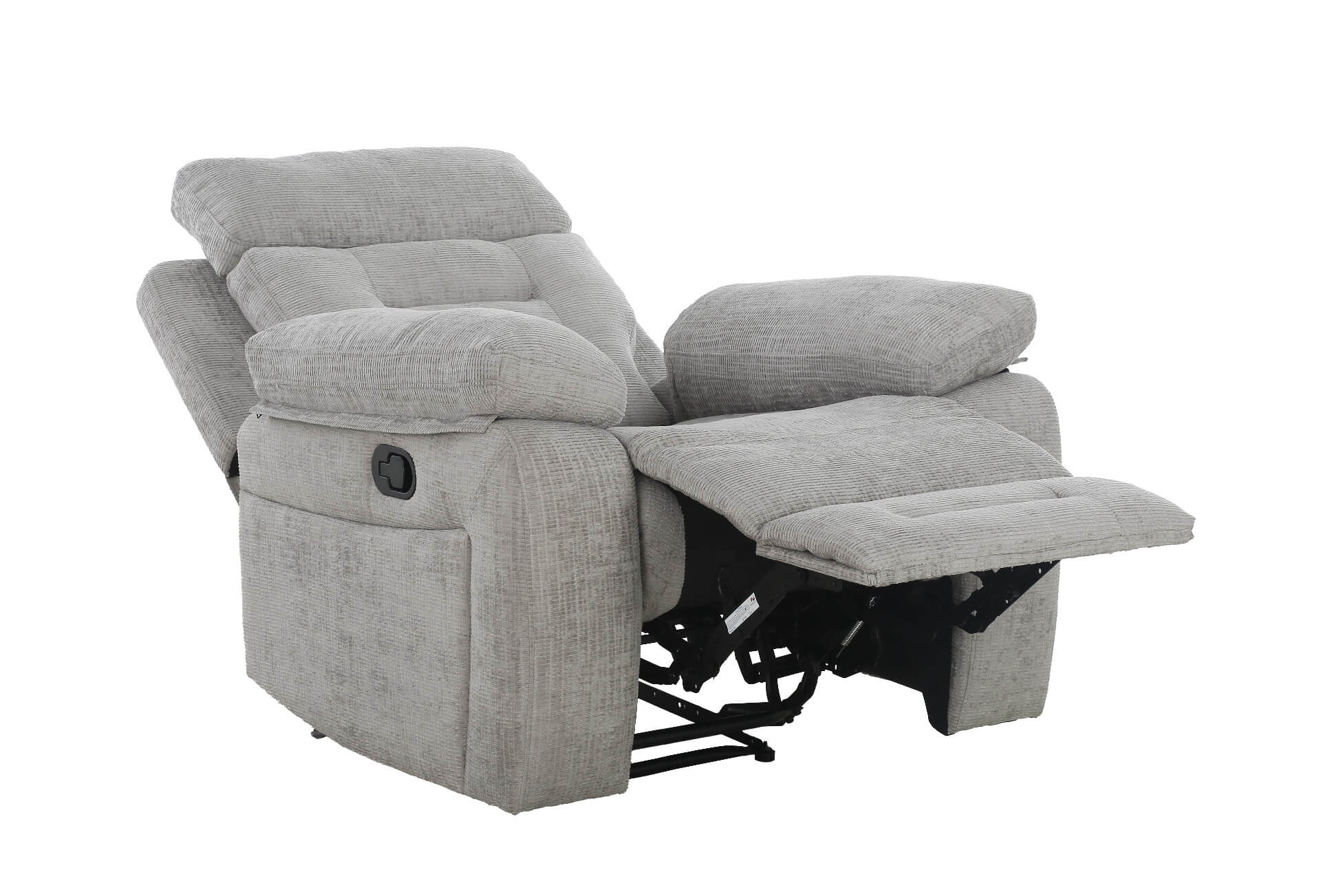 Wilbur 1 Seater Manual Recliner – Grey with Pocket Sprung Seating - Image 6