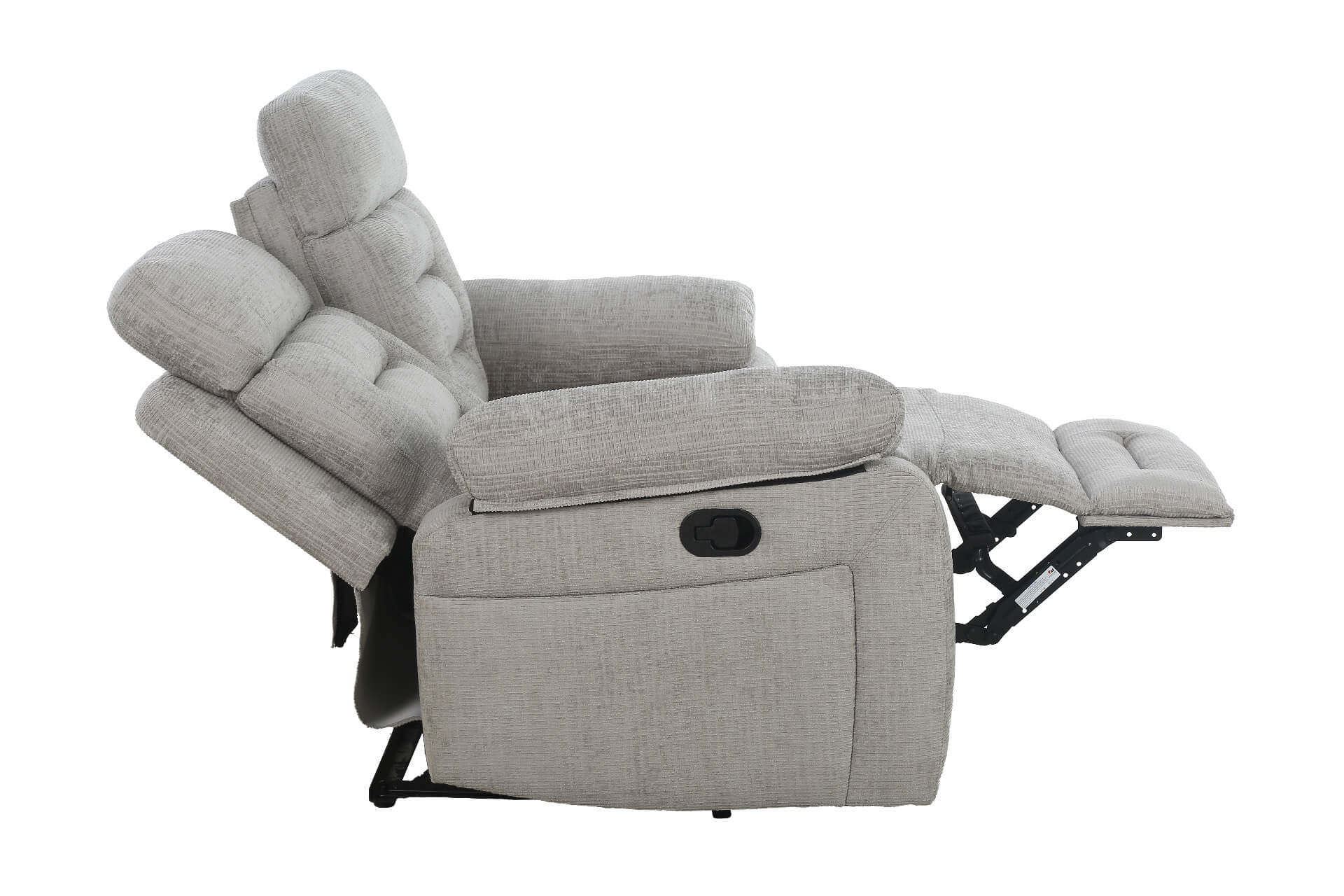 Wilbur 2 Seater Manual Recliner – Grey with Pocket Sprung Seating - Image 3