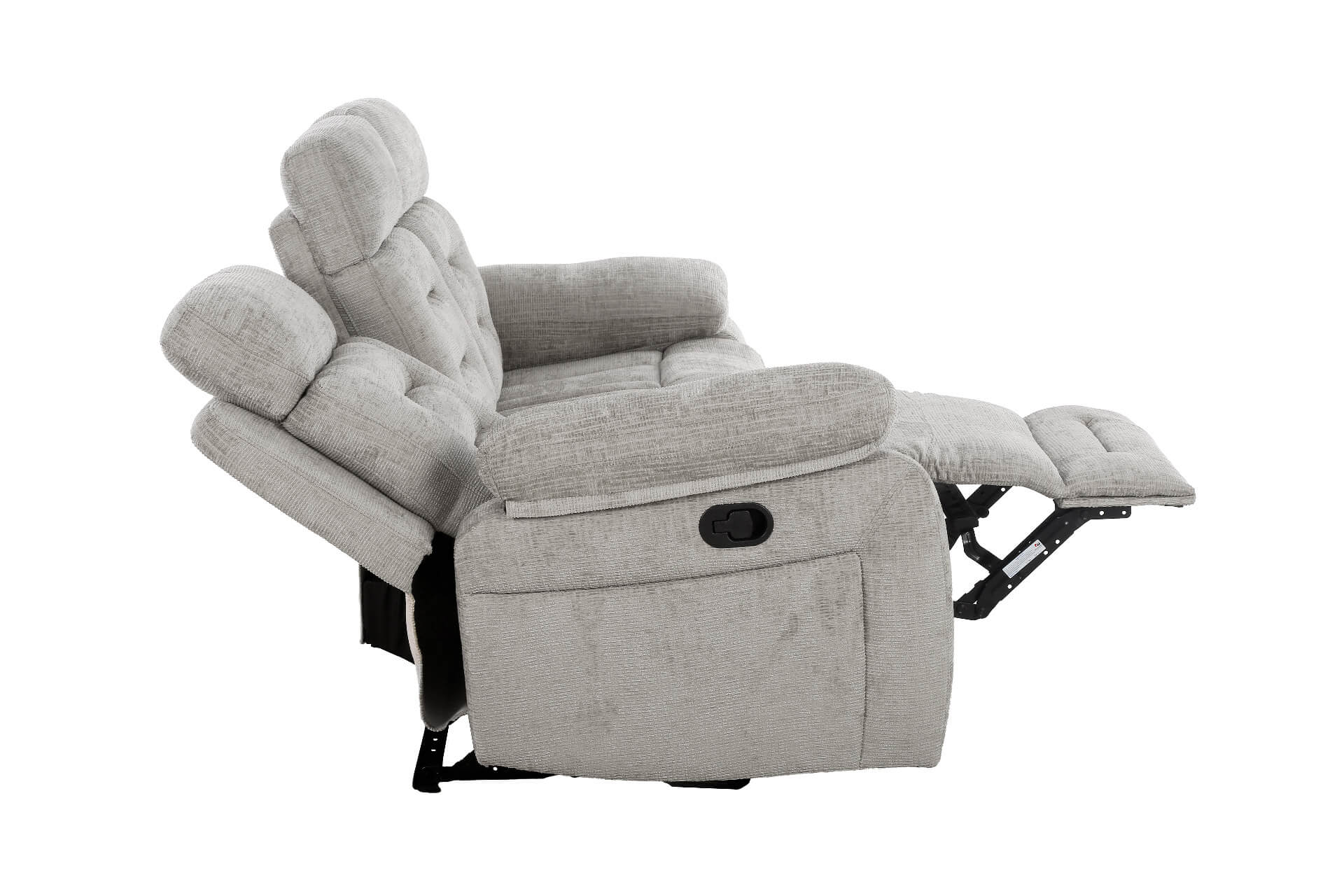 Wilbur 3 Seater Manual Recliner – Grey with Pocket Sprung Seating - Image 4