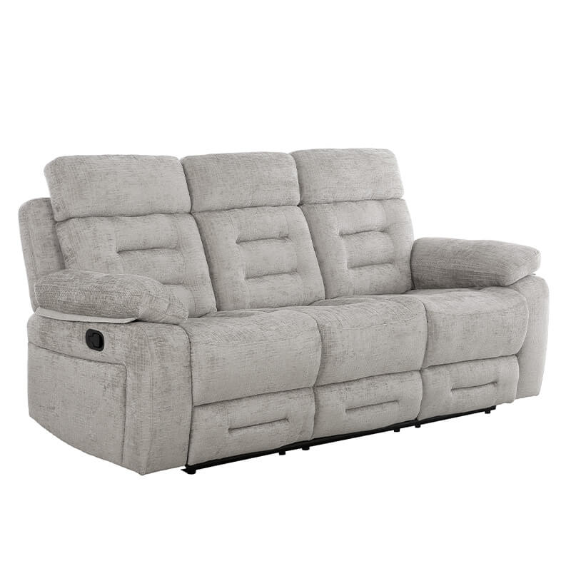 Wilbur 3 Seater Manual Recliner – Grey with Pocket Sprung Seating - Image 9