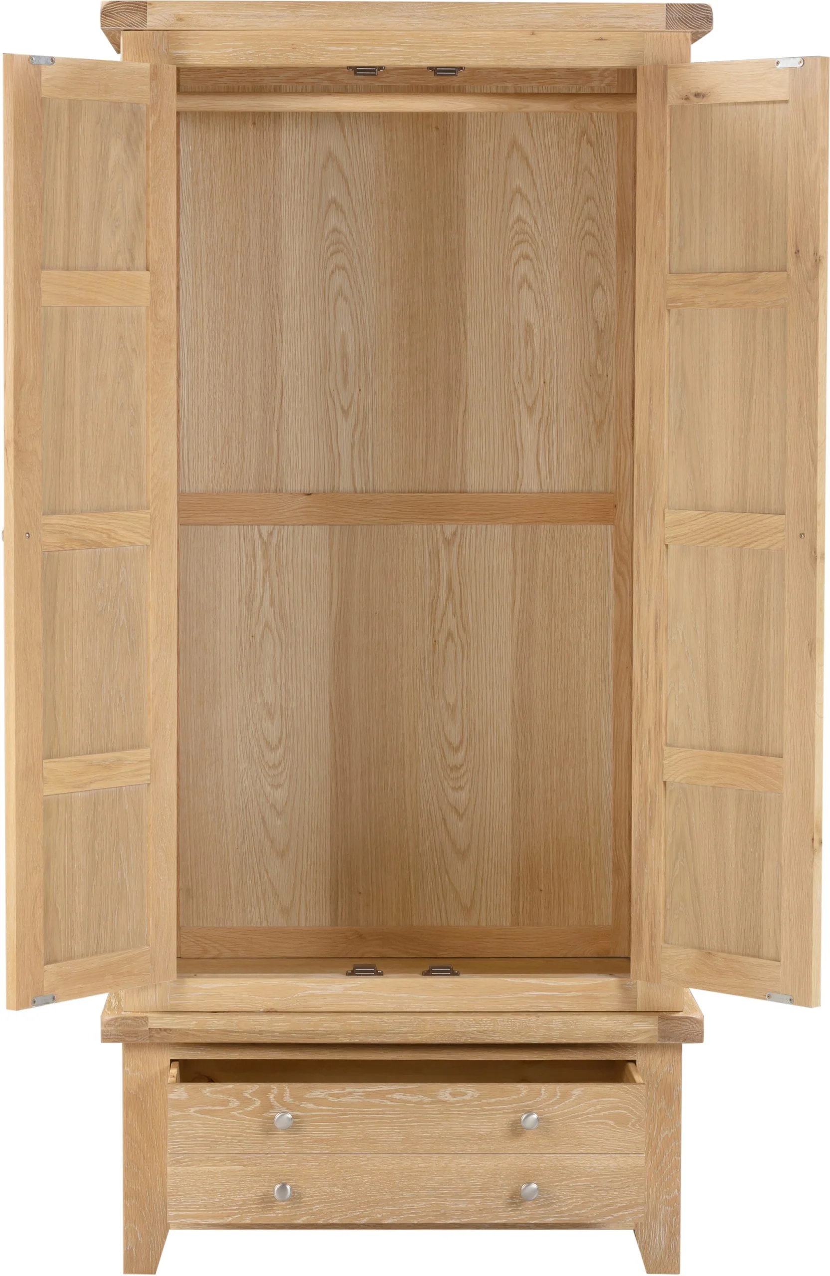 Windsor 2 Door 1 Drawer Wardrobe – Natural Oak with Internal Shelf 900mm - Image 3