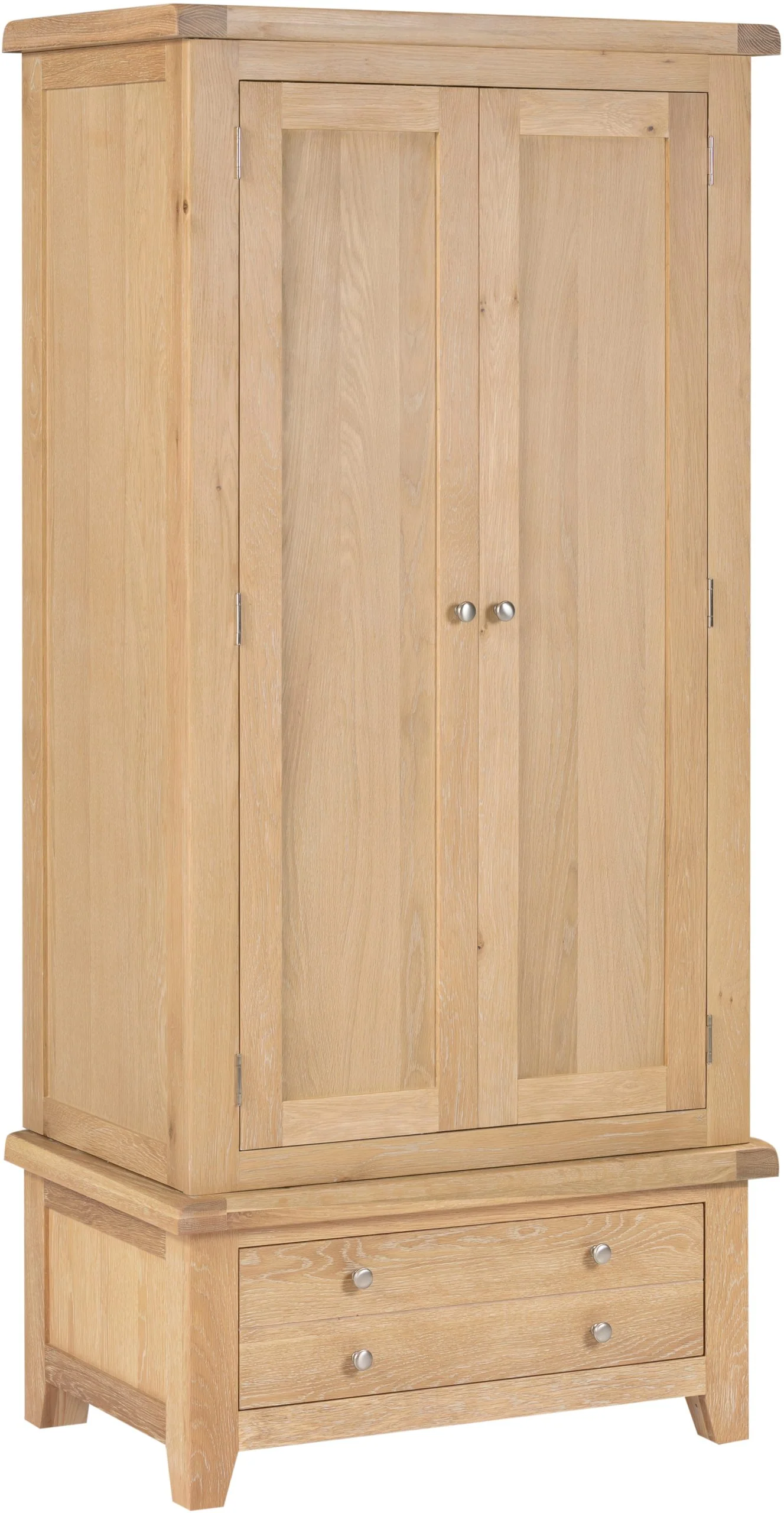 Windsor 2 Door 1 Drawer Wardrobe – Natural Oak with Internal Shelf 900mm - Image 4