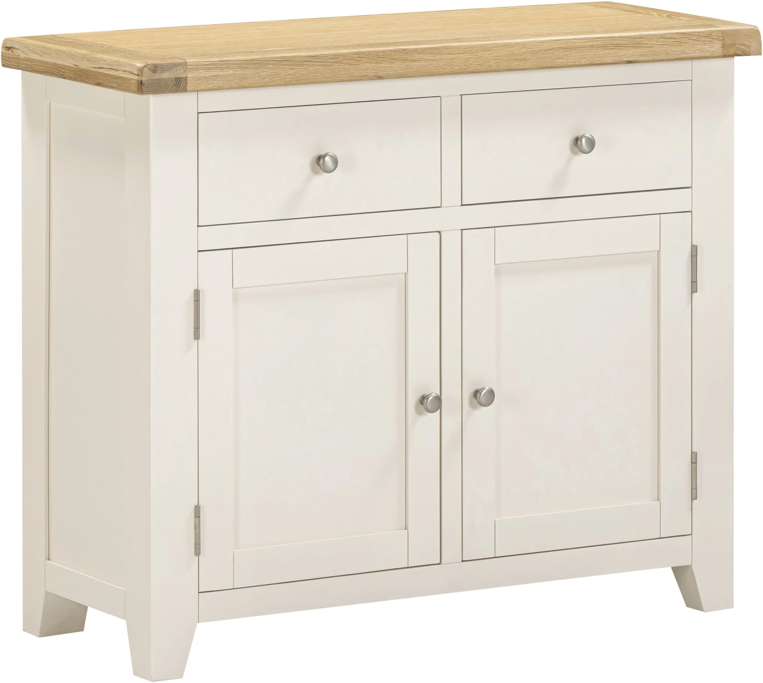 Windsor 2 Door 2 Drawer Sideboard – Ivory with Oak Top 970mm - Image 2