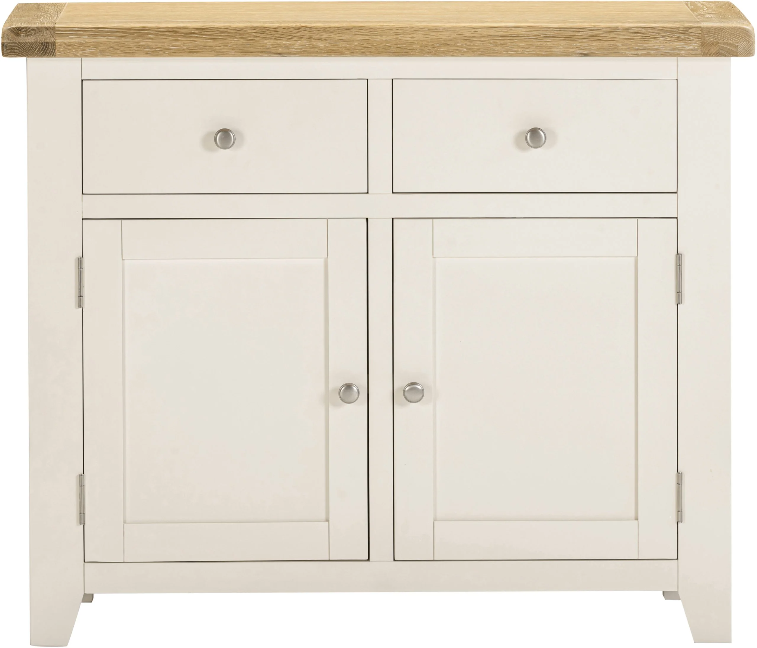 Windsor 2 Door 2 Drawer Sideboard – Ivory with Oak Top 970mm - Image 3