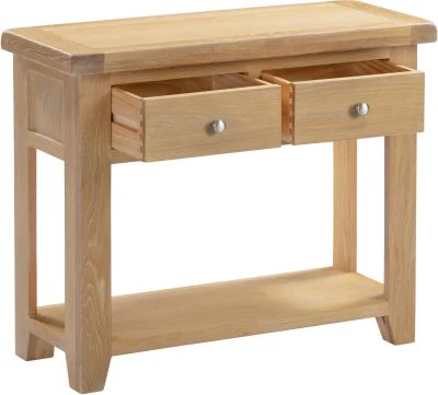 WINDSOR 2 DRAWER CONSOLE TABLE - NATURAL OAK - Image 3