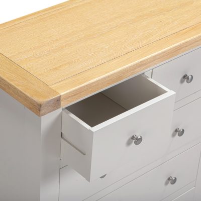 WBF - WINDSOR 3+2 DRAWER CHEST - PEBBLE GREY/OAK - Image 5