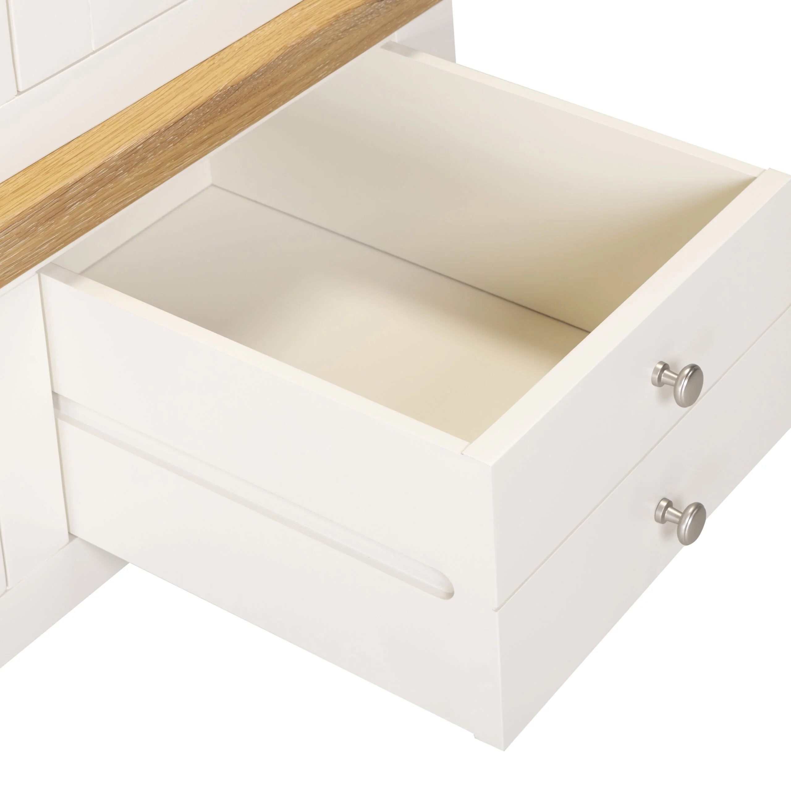 Windsor 3 Door 2 Drawer Wardrobe – Ivory/Oak - Image 5