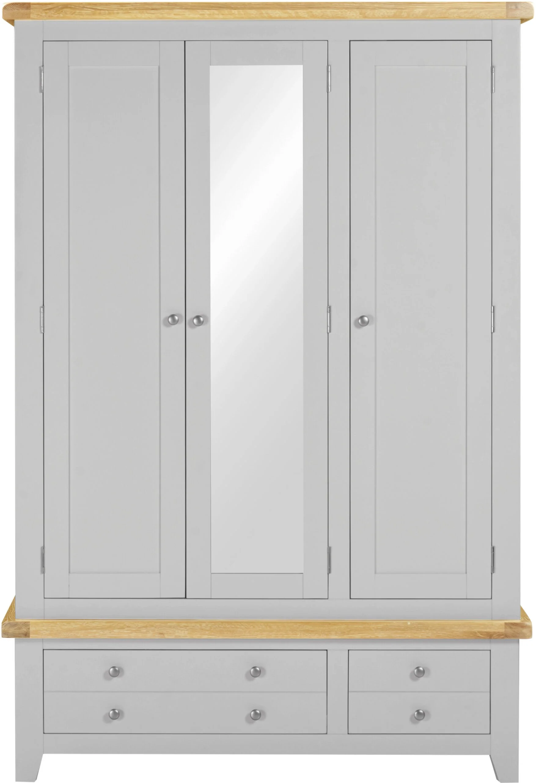 Windsor 3 Door 2 Drawer Wardrobe – Pebble Grey/Oak - Image 2