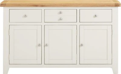 WINDSOR 3 DOOR 3 DRAWER SIDEBOARD - IVORY/OAK - Image 3