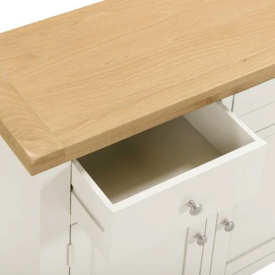 WINDSOR 3 DOOR 3 DRAWER SIDEBOARD - IVORY/OAK - Image 5