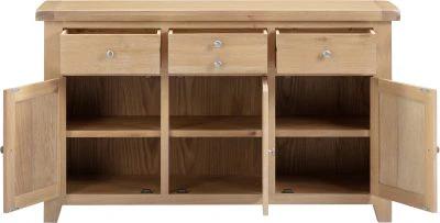 WINDSOR 3 DOOR 3 DRAWER SIDEBOARD - NATURAL OAK - Image 3
