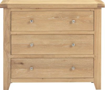 Windsor 3 Drawer Chest – Natural Oak with Smooth Glide Drawers 970mm - Image 4