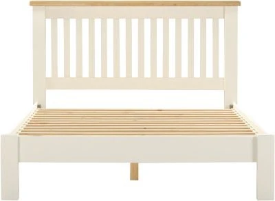 WBF - Windsor 4'6" Low End Bed – Ivory with Oak Top - Image 3