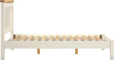 WBF - Windsor 4'6" Low End Bed – Ivory with Oak Top - Image 4