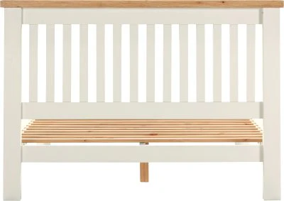WBF - Windsor 4'6" Low End Bed – Ivory with Oak Top - Image 5
