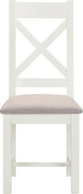 WBF - Windsor Cross Back Dining Chair – Ivory Fabric Upholstered Seat (X2 PER BOX) - Image 2