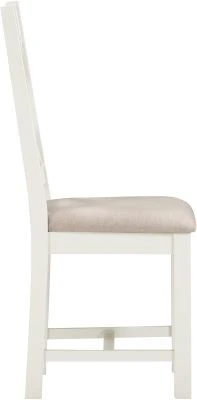 WBF - Windsor Cross Back Dining Chair – Ivory Fabric Upholstered Seat (X2 PER BOX) - Image 3