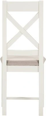 WBF - Windsor Cross Back Dining Chair – Ivory Fabric Upholstered Seat (X2 PER BOX) - Image 4