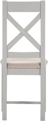 WBF - Windsor Cross Back Dining Chair – Pebble Grey with Oat Fabric Seat (X2 PER BOX) - Image 5