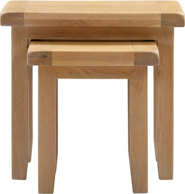 WBF - Windsor Nest of 2 Tables – Natural Oak Compact Design 540mm - Image 3
