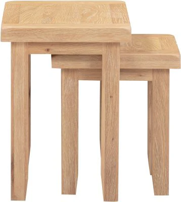 WBF - Windsor Nest of 2 Tables – Natural Oak Compact Design 540mm - Image 4