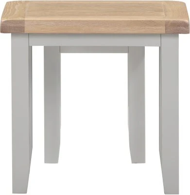 WBF - Windsor Nest of 2 Tables – Pebble Grey with Oak Top 540mm - Image 5