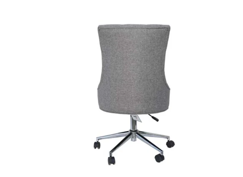 Winged Buttonback Grey Office Chair - Image 4