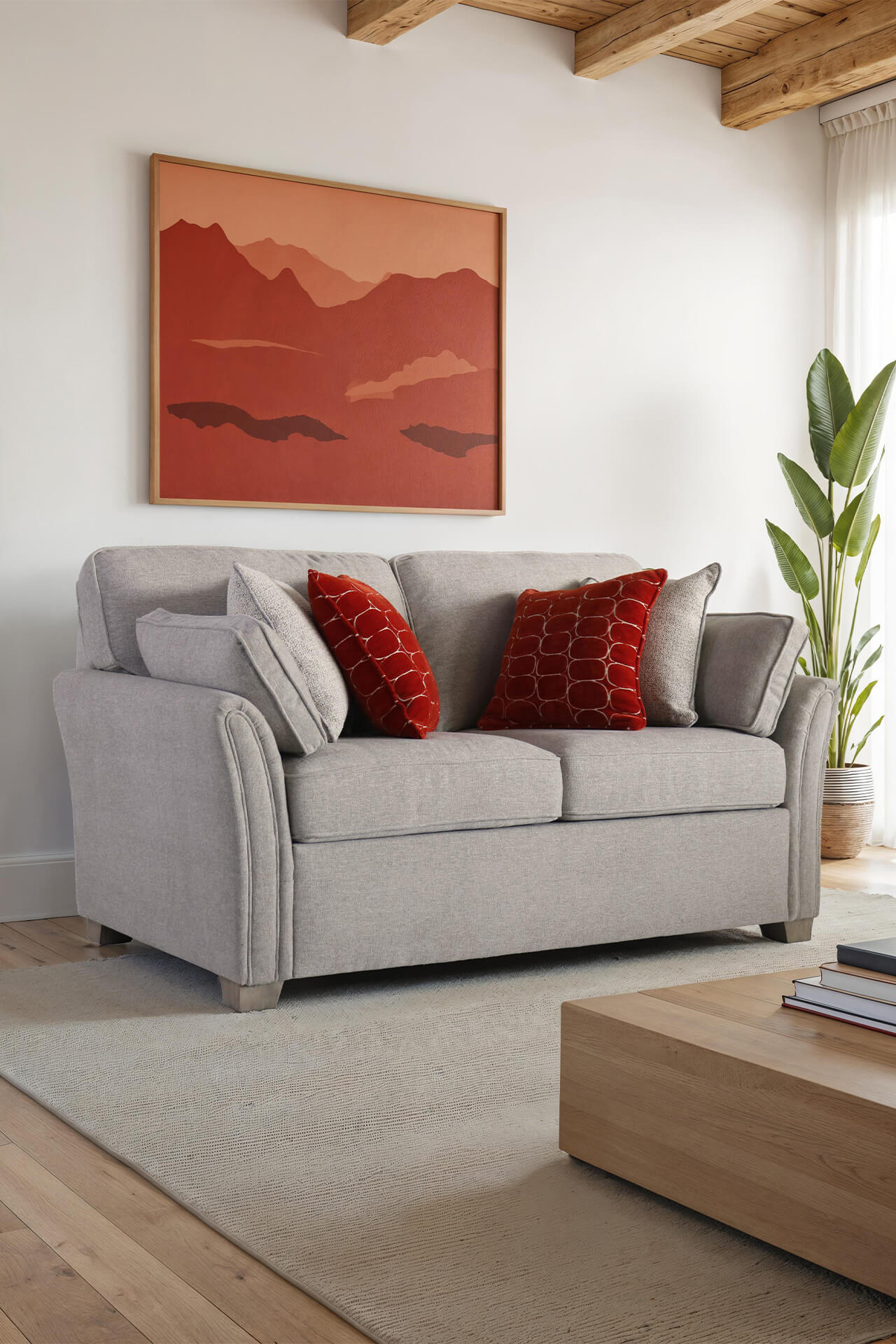 Winnie 2 Seater Sofa – Natural Upholstery with Scatter Cushions - Image 4