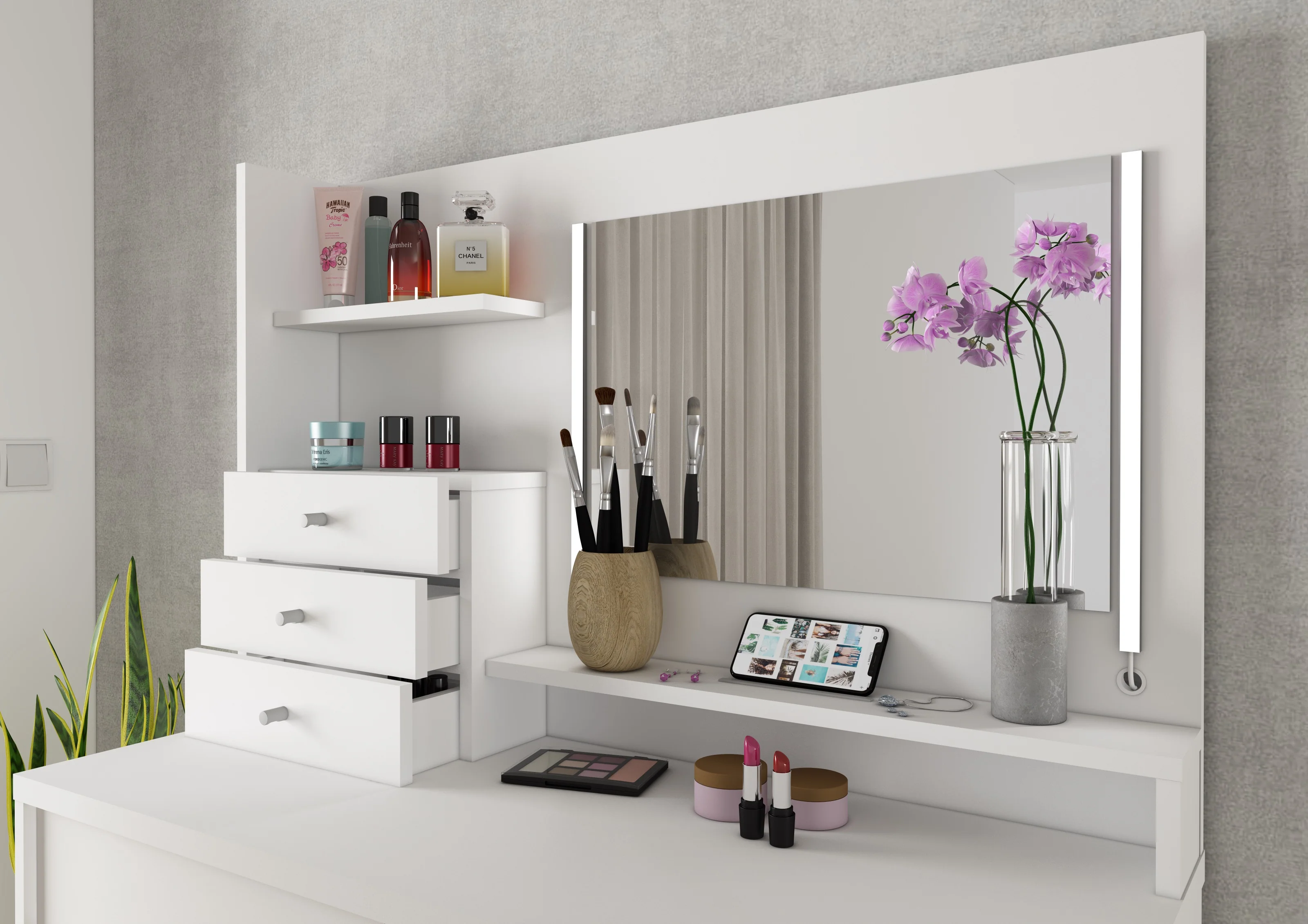 Wish Vanity Table – Dimmable Lights with Storage Drawers - Image 4
