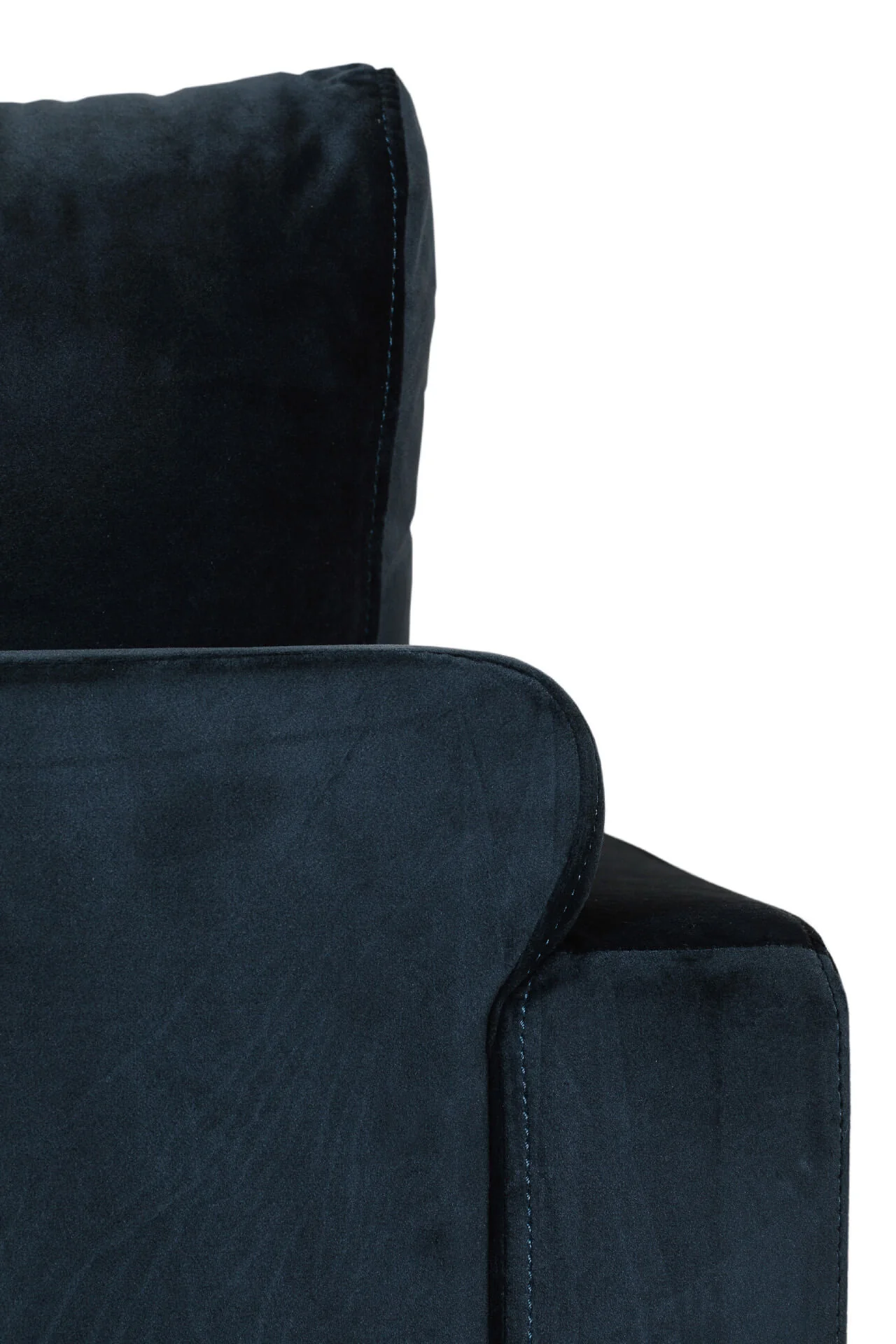 Wren 2 Seater Sofa – Navy Fabric with Black Metal Legs - Image 3