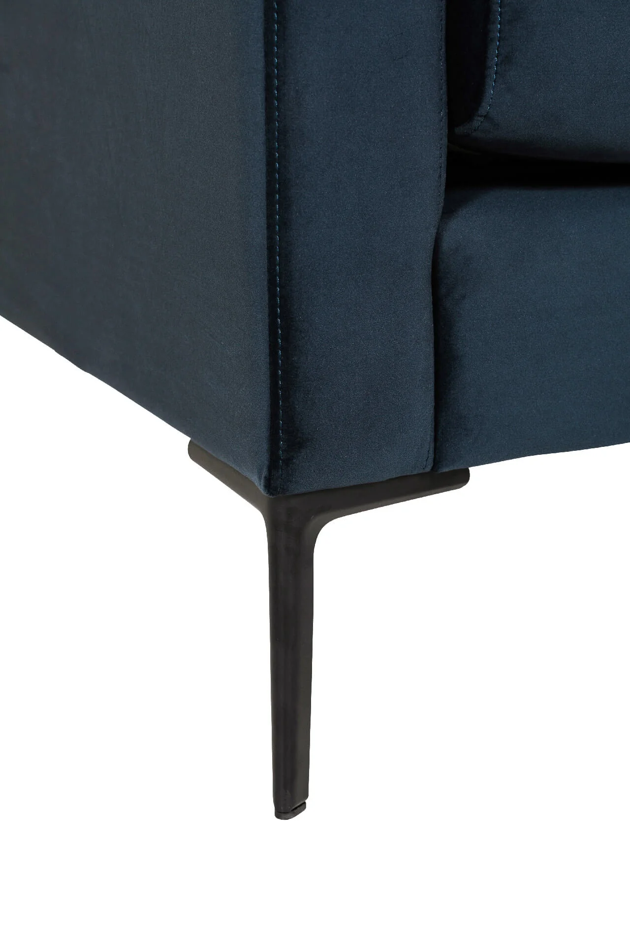 Wren 2 Seater Sofa – Navy Fabric with Black Metal Legs - Image 4