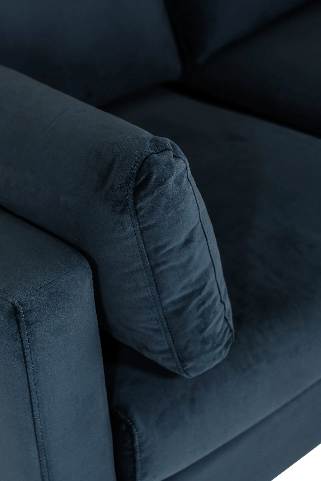 Wren 2 Seater Sofa – Navy Fabric with Black Metal Legs - Image 5
