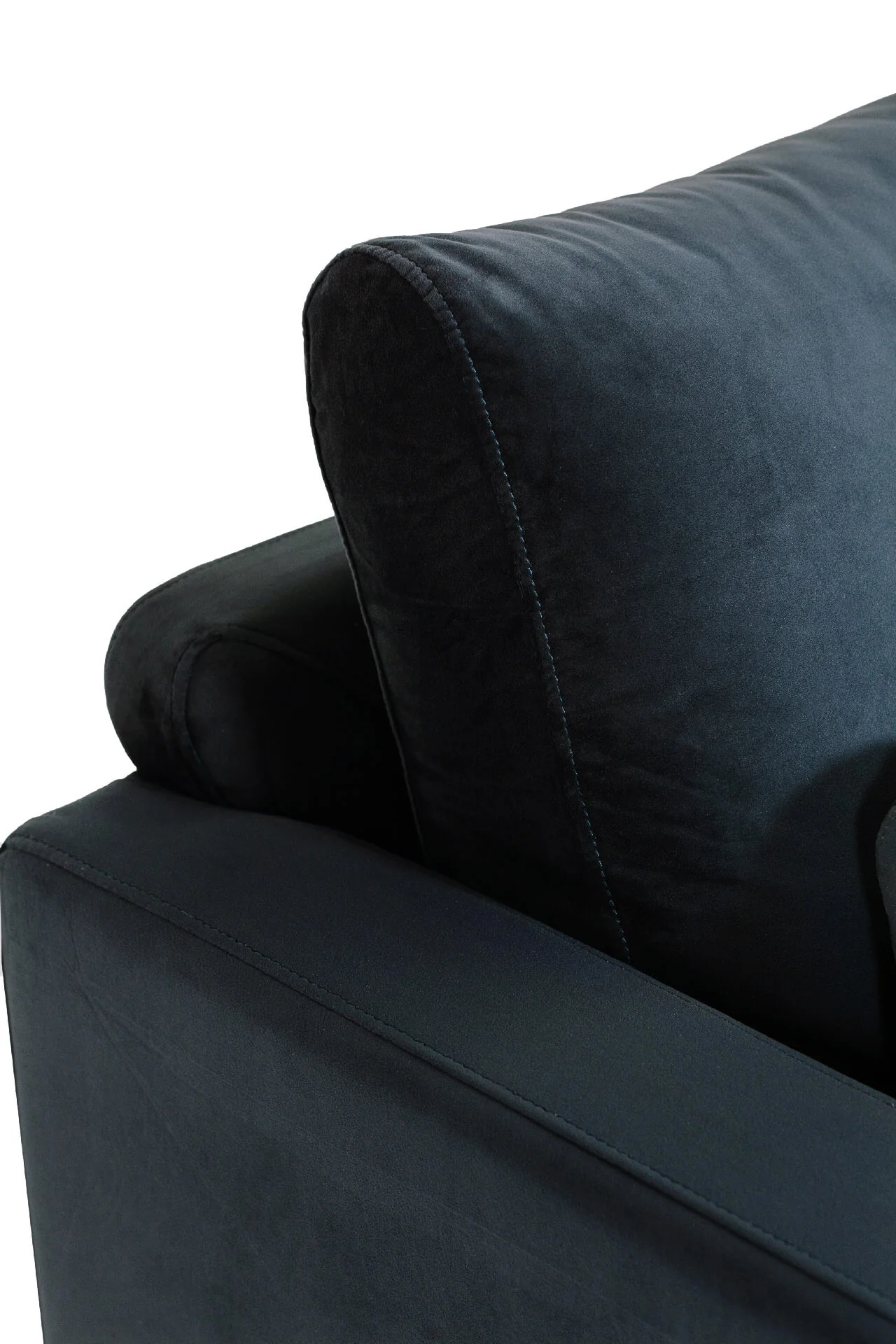 Wren 2 Seater Sofa – Navy Fabric with Black Metal Legs - Image 6