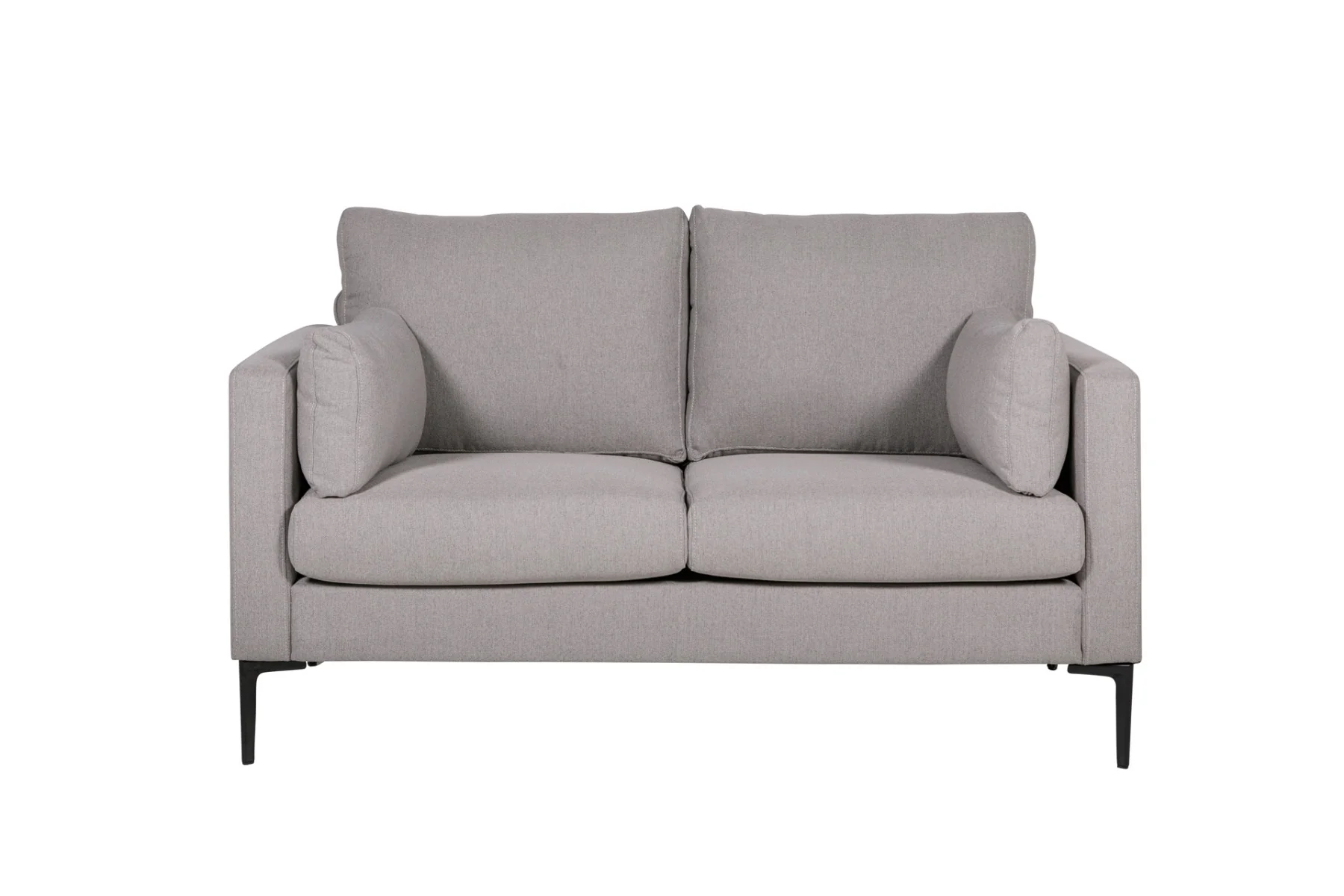 Wren 2 Seater Sofa – Greige Fabric with Bolster Cushions - Image 3
