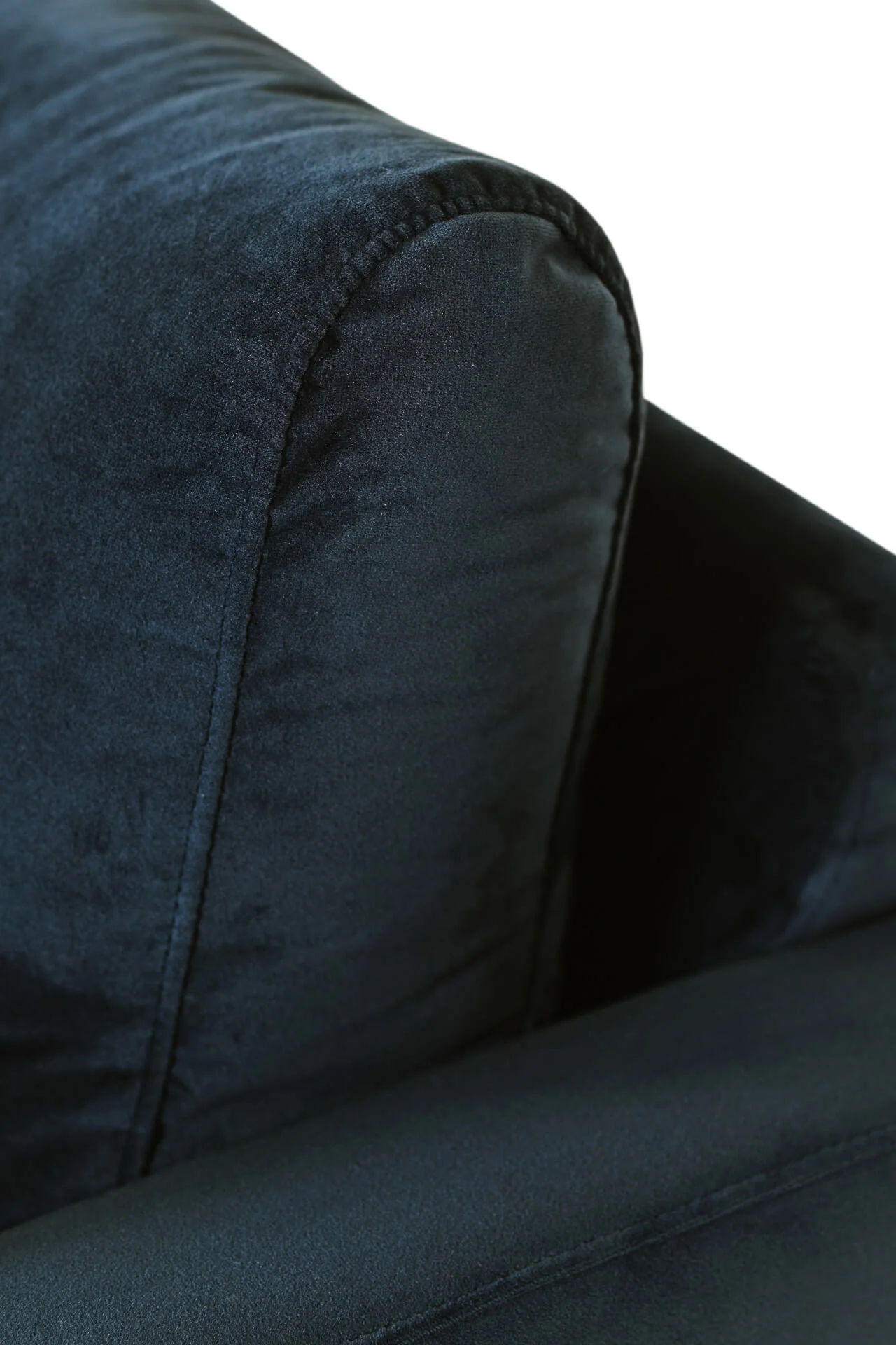 Wren 3 Seater Sofa – Navy Fabric with Black Metal Legs - Image 5