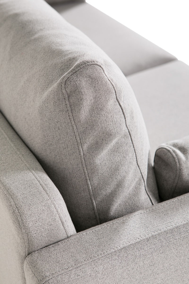 Wren 3 Seater Sofa – Greige Fabric with Black Powder Coated Legs - Image 8