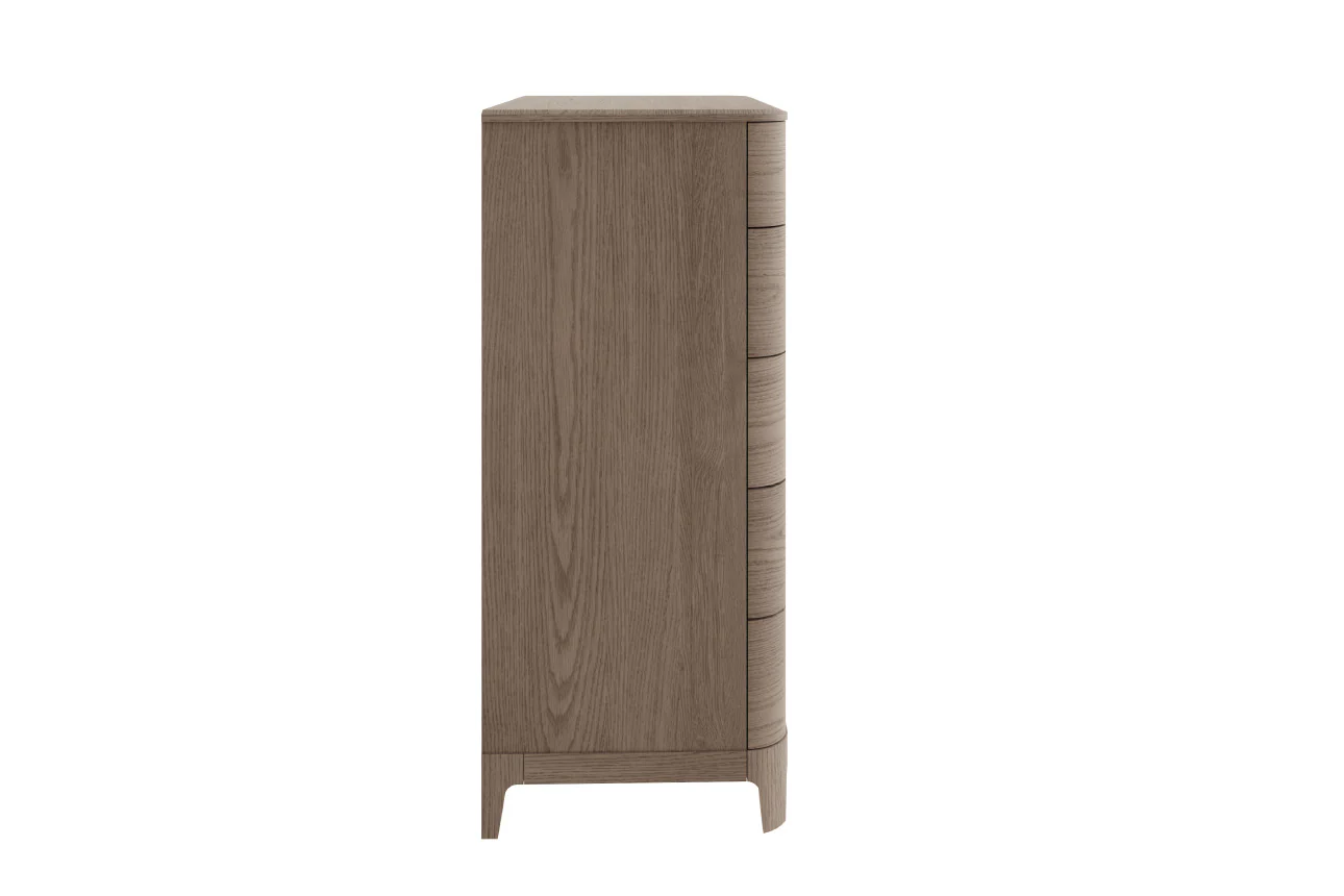 Zahra Tall Chest 5 Drawer – Parisian Cream with Metal Handles 1125mm - Image 5