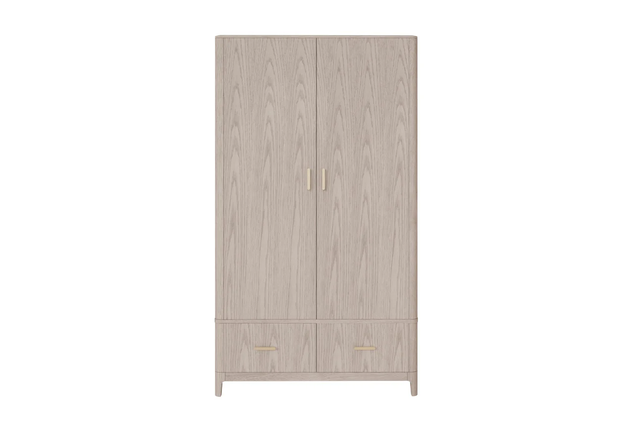 Zahra Wardrobe with 2 Doors & 2 Drawers in Parisian Cream - Image 2