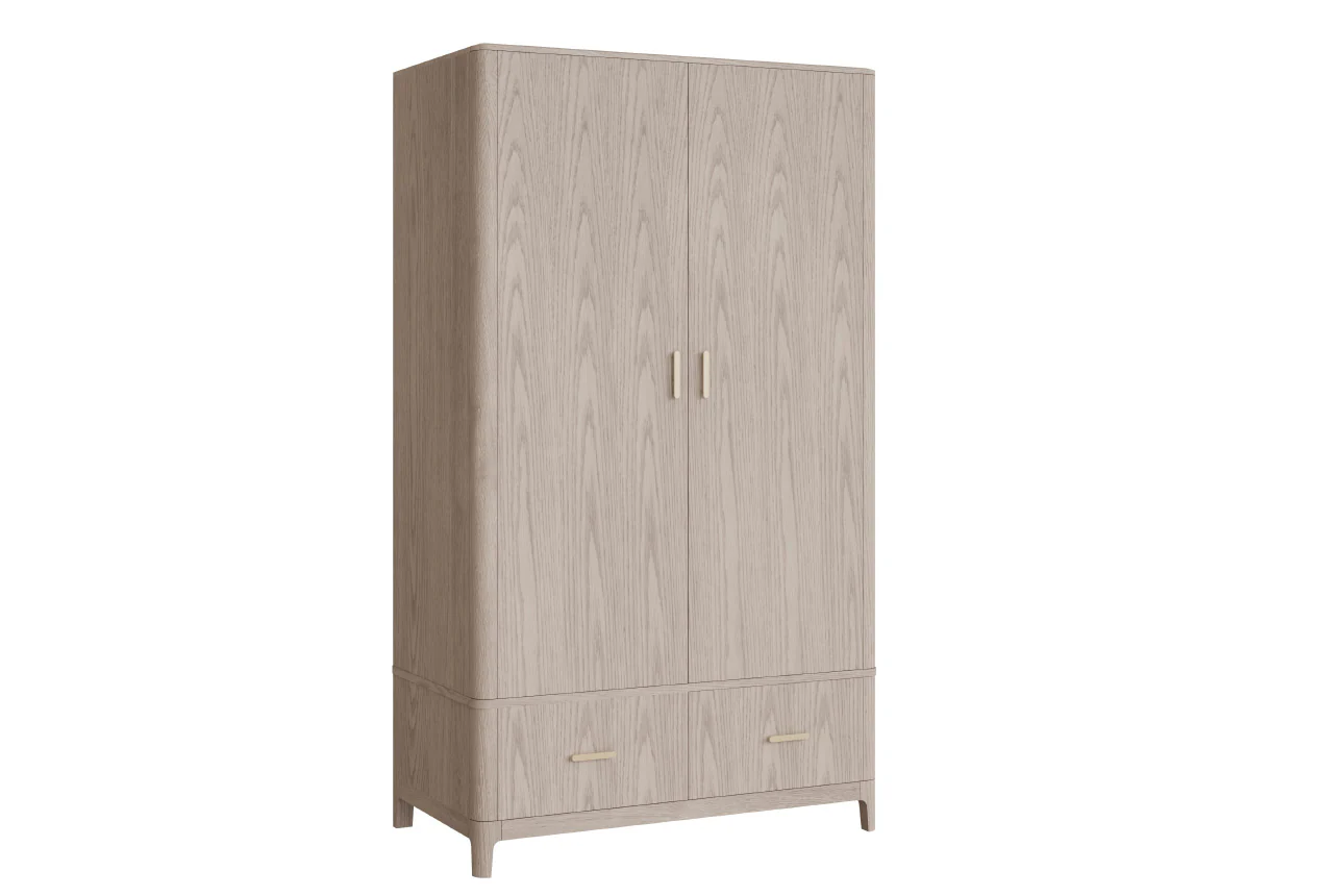 Zahra Wardrobe with 2 Doors & 2 Drawers in Parisian Cream - Image 3
